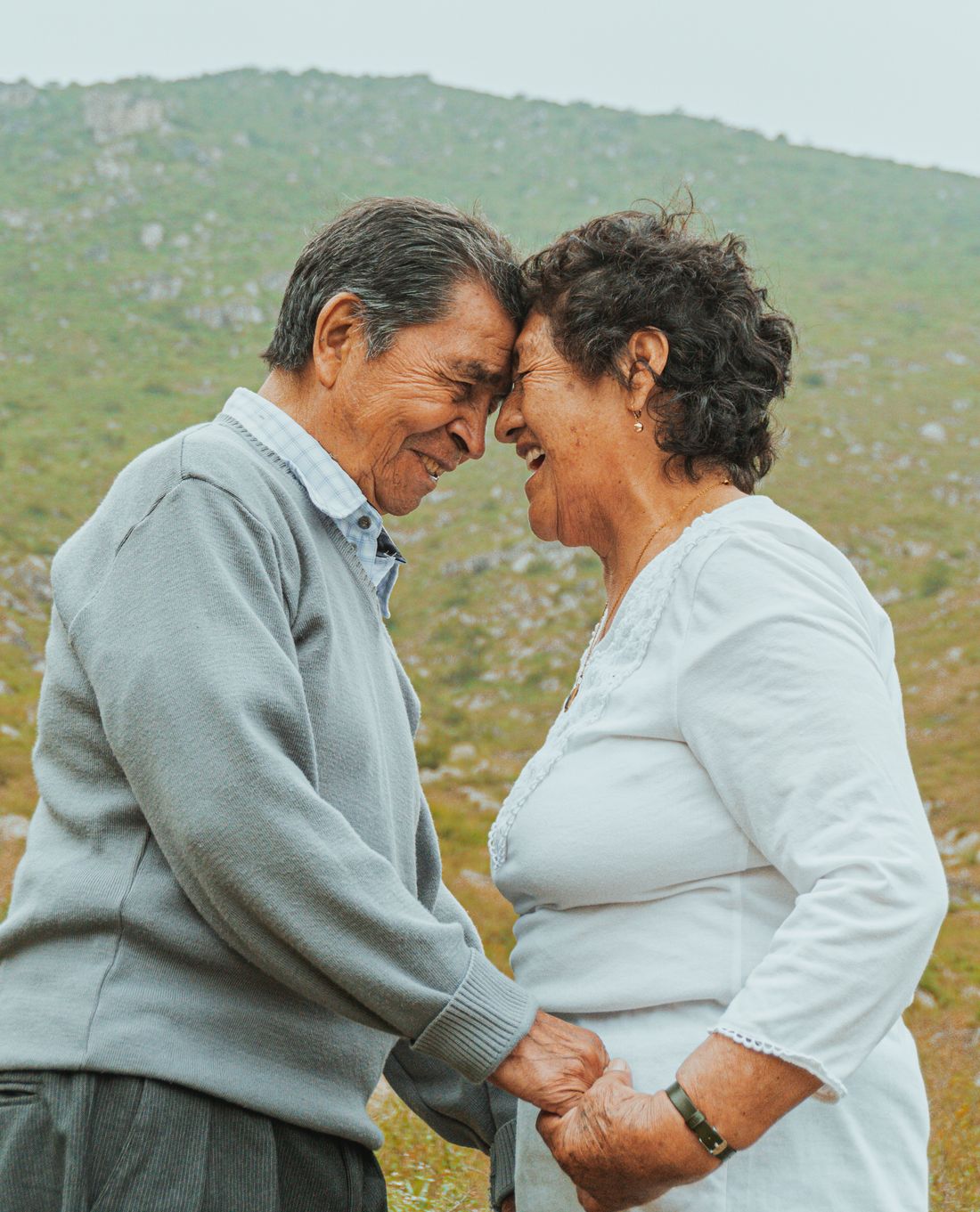 An older couple sharing a warm moment together